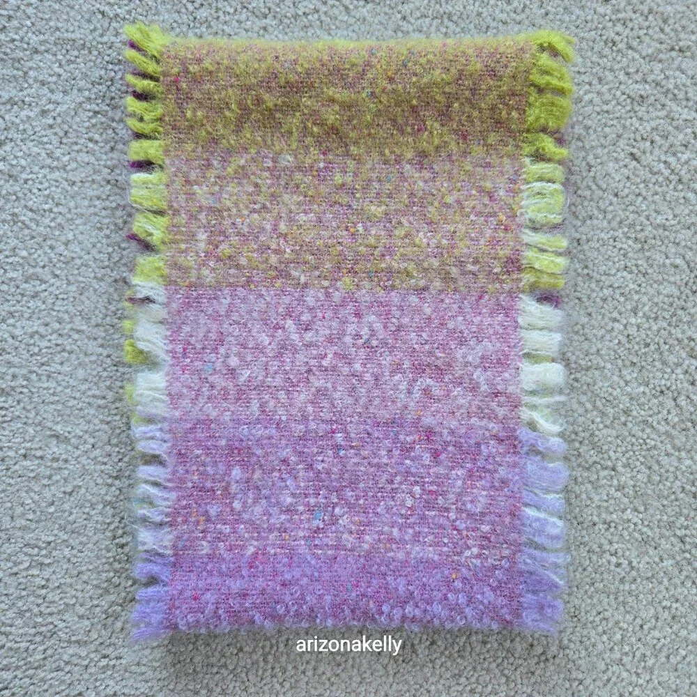 NWOT Wool & Mohair Curly Scarf Avoca Purple Turquoise